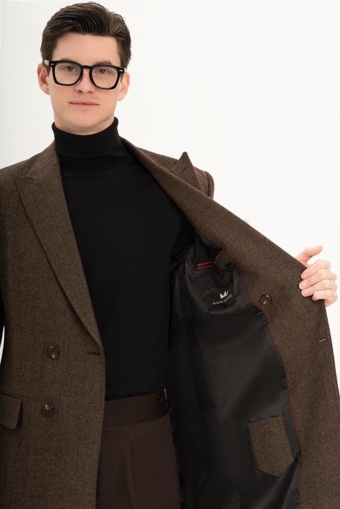 Пальто MAZALTOVMAN Двубортное премиум Коричневое