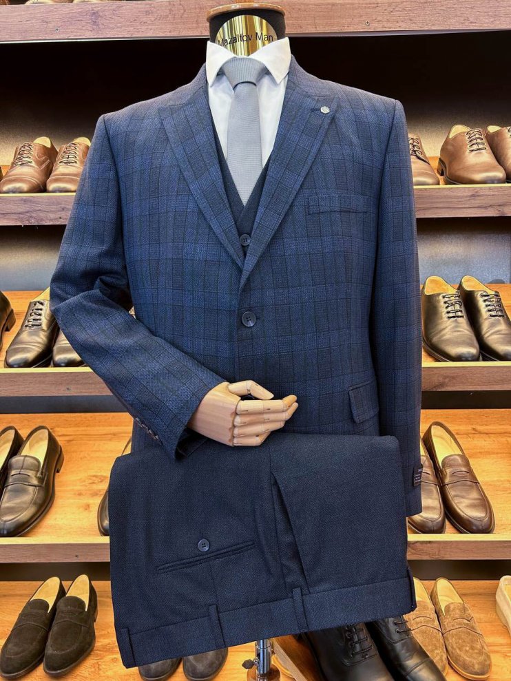 Костюм ЕМР 3-ка Синий в зеленую клетку