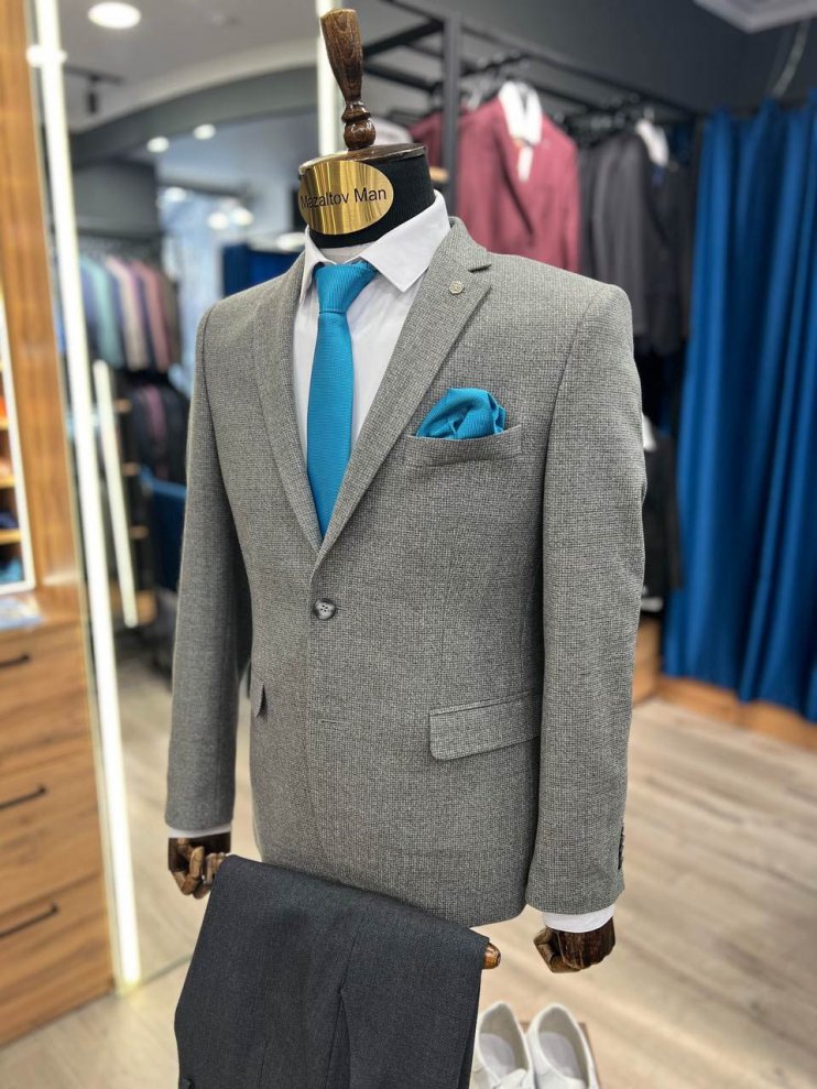 Пиджак ВАЛ Серый фактурный