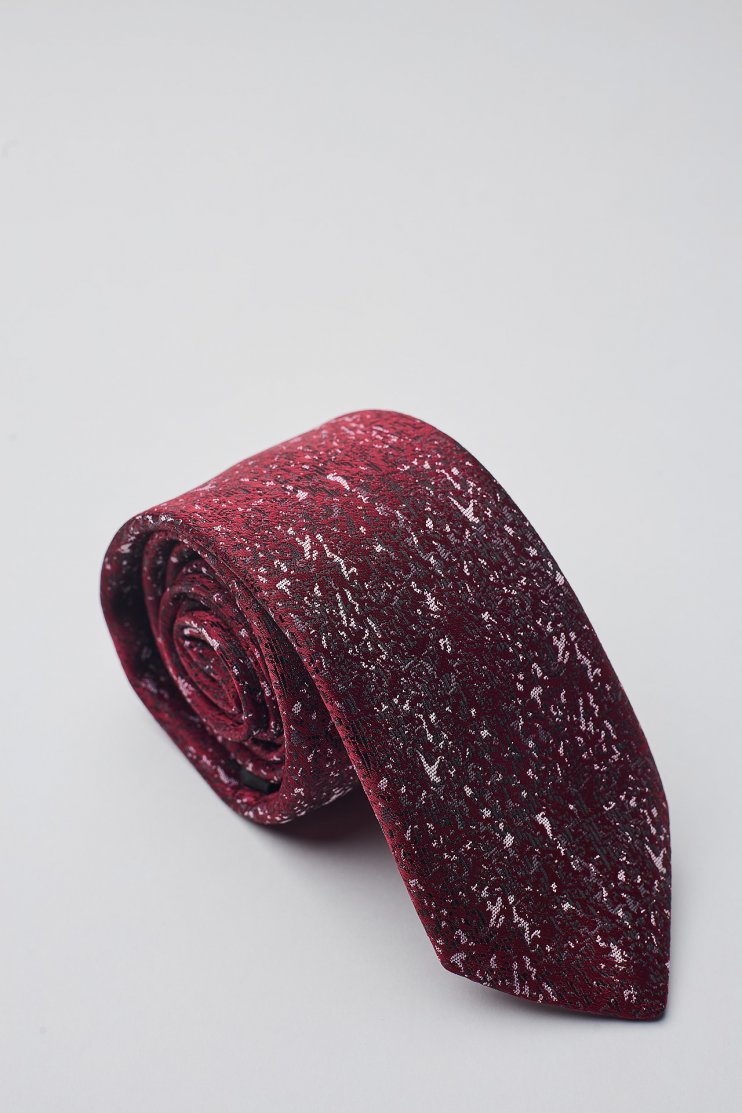 Мужской галстук Темно-бордовый с белыми вкраплениями